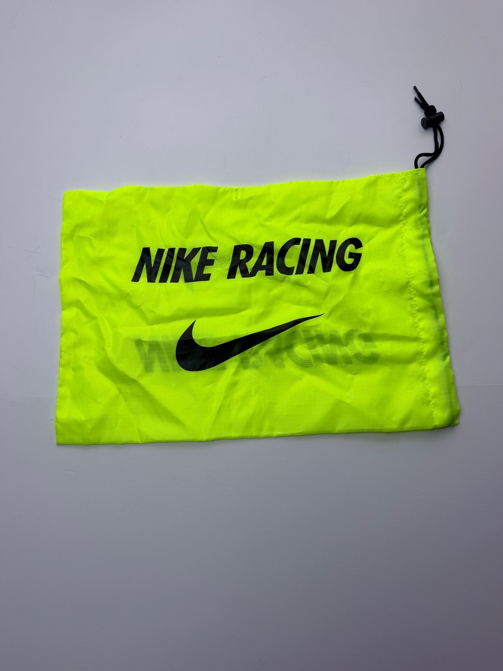 Nike Racing Drawstring Shoe Bag Neon Volt Yellow Pouch Dust Bag Gym Bag
